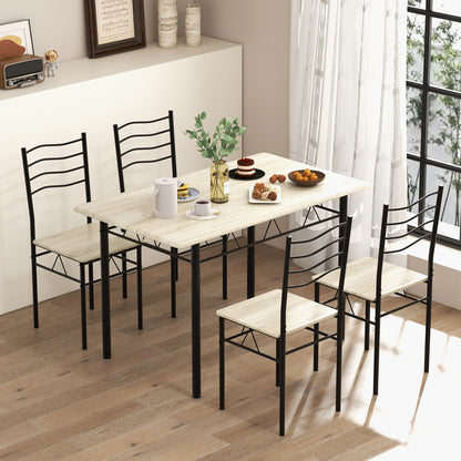 Counter Height Table with Spacious Rectangular Tabletop for Home Restaurant-Natural