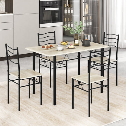 Counter Height Table with Spacious Rectangular Tabletop for Home Restaurant-Natural