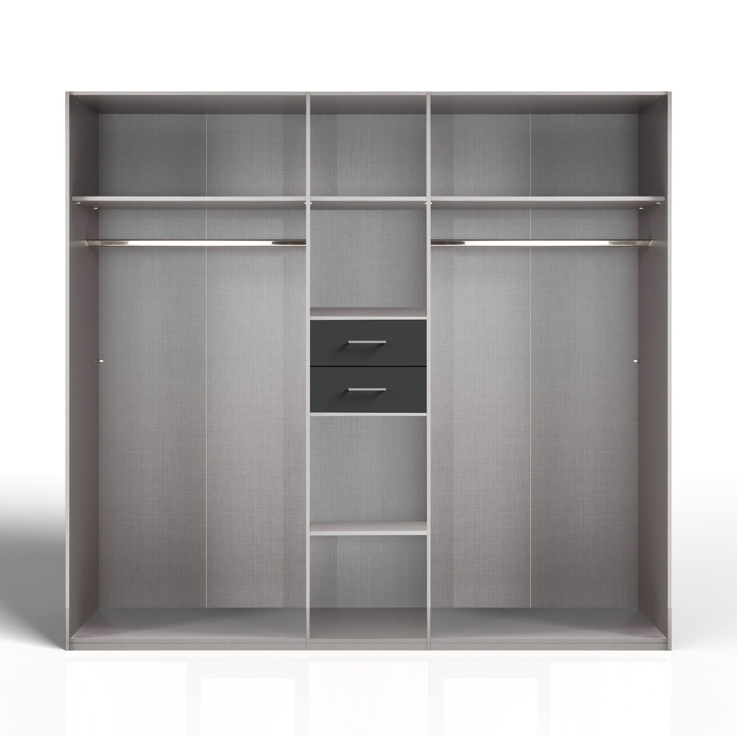 DOCKER 5 Door Mirrored Wardrobe Oak 225cm