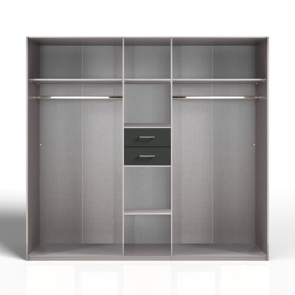 DOCKER 5 Door Mirrored Wardrobe Oak 225cm