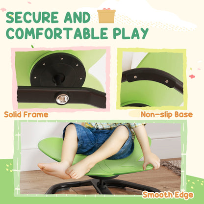 AIYAPLAY Butterfly-Shaped Kids Swivel Chair, Sensory Spinning Chair for Balance and Coordination Training, Green