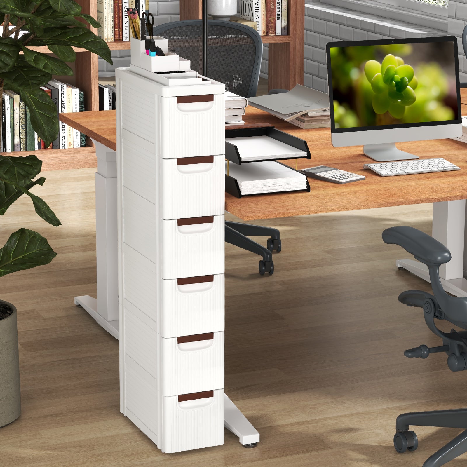 3/4/5/6-Drawer Narrow Storage Cabinet for Small Space-6-Tier