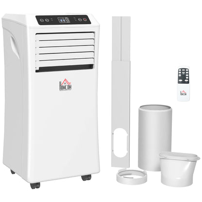 HOMCOM 9000 BTU Air Conditioning Unit, 3-in-1 Portable Air Conditioner, Dehumidifier, Cooling Fan with Remote Control, Digital Display, 2 Speeds, 24H Timer, Window Venting Kit, 28m_