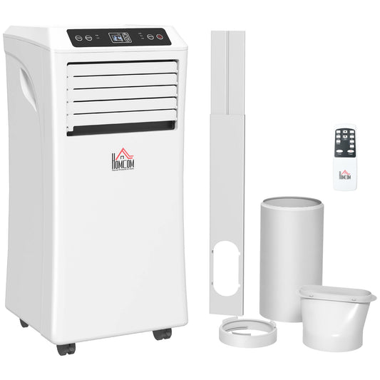 HOMCOM 9000 BTU Air Conditioning Unit, 3-in-1 Portable Air Conditioner, Dehumidifier, Cooling Fan with Remote Control, Digital Display, 2 Speeds, 24H Timer, Window Venting Kit, 28m_