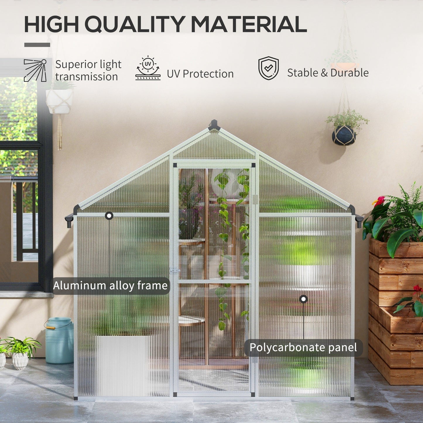 Outsunny 6 x 6ft Aluminium Frame Greenhouse