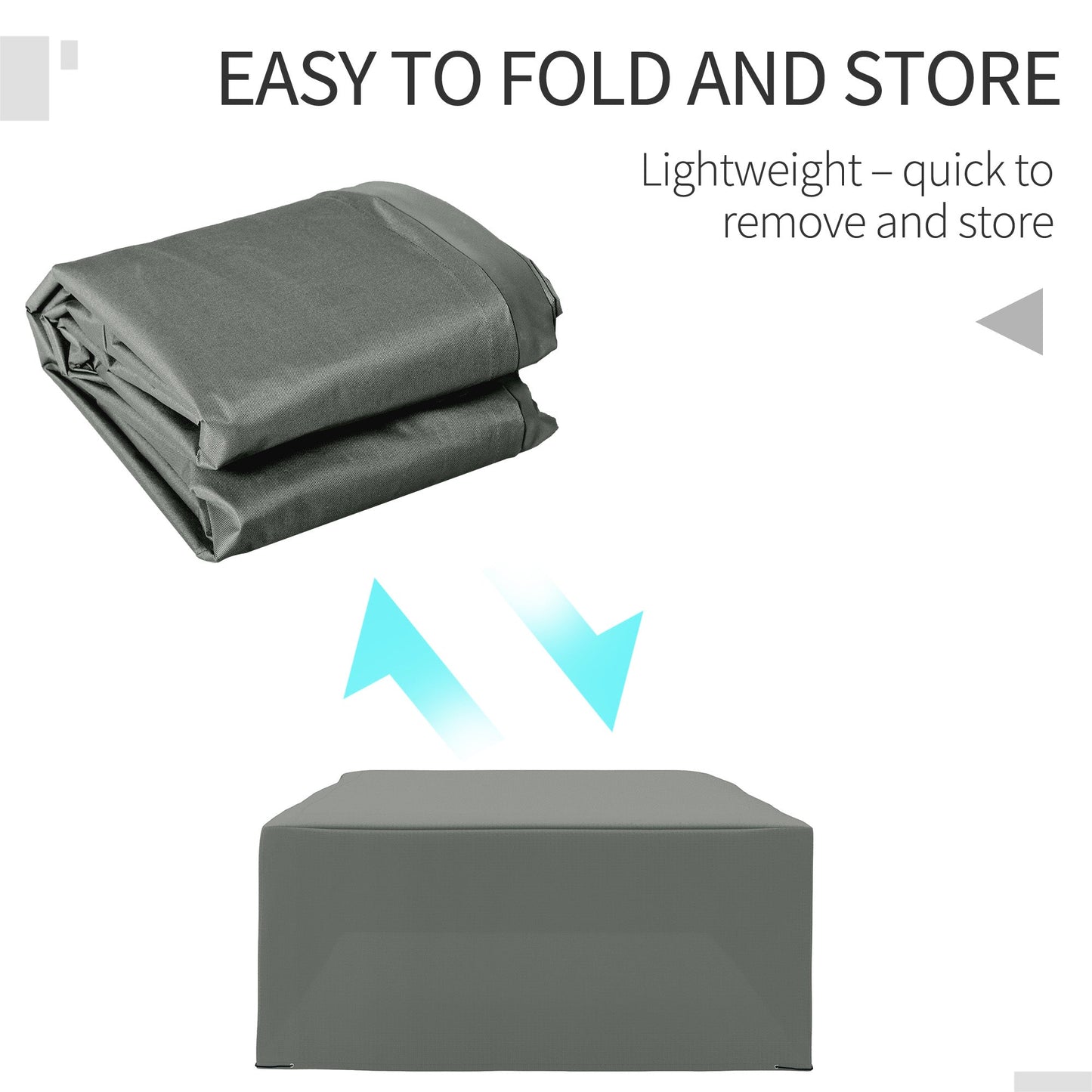 Outsunny 600D Oxford Outdoor Garden Furniture Sofa Set Cover, Waterproof Anti-UV Rattan Sun Lounger Protection Protector Cover, 275L x 205W x 90Hcm, Grey