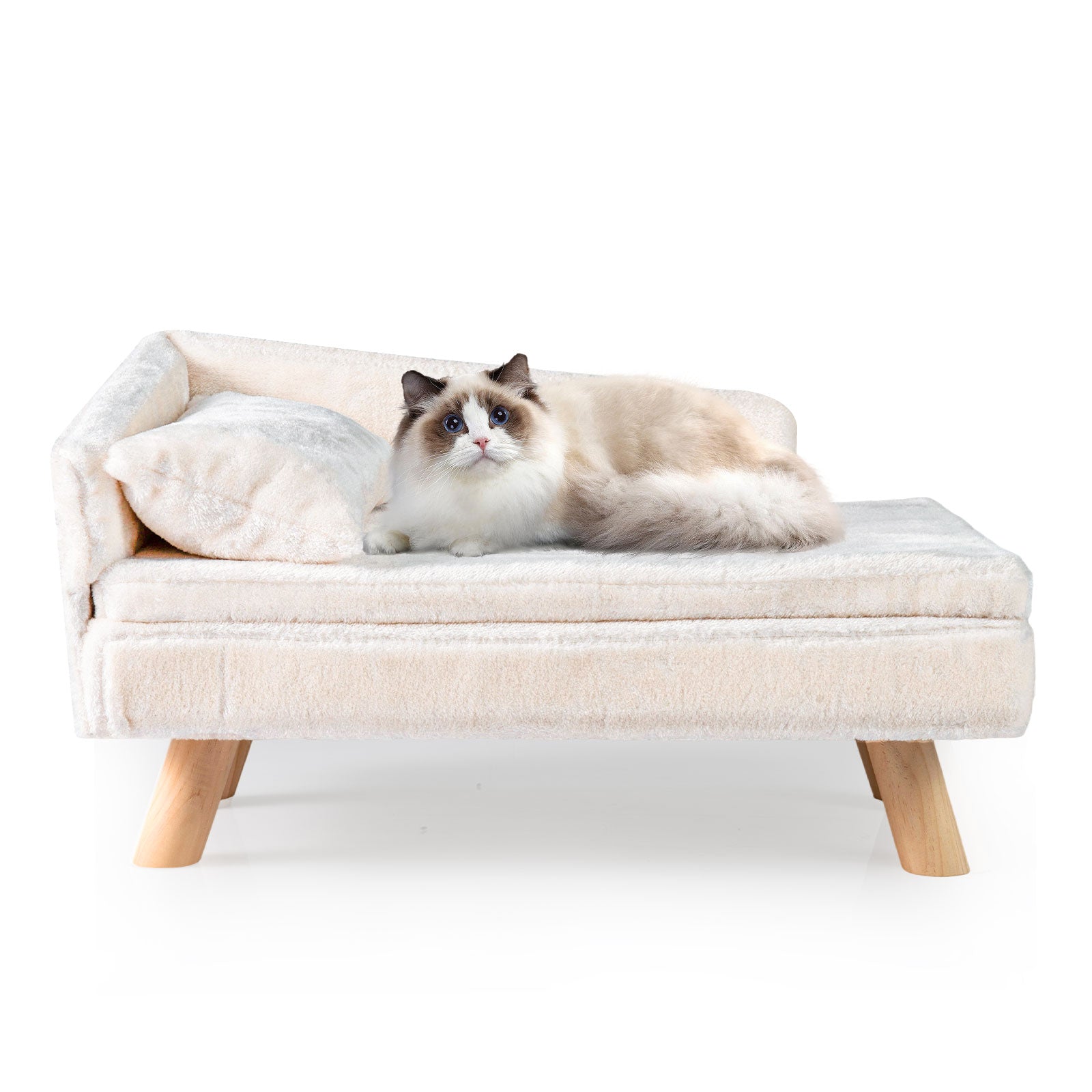 Elevated Pet Bed for Medium and Small Dogs Puppies Cats Kittens-Beige