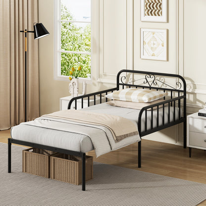 Extendable Daybed to Single Size Bed with Trundle for Adults and Guests-Black