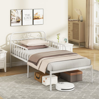 Extendable Daybed to Single Size Bed with Trundle for Adults and Guests-White