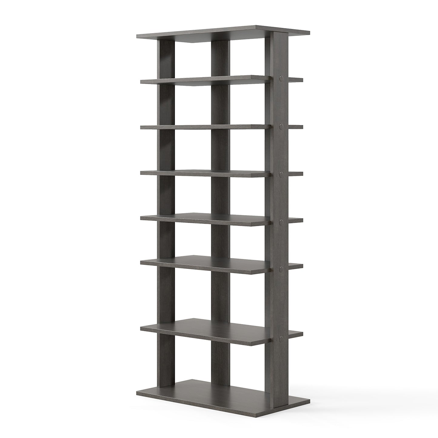 Extra Wide Wooden Vertical Shoe Rack with 7 Shelves-Grey
