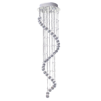 HOMCOM Modern Crystal Chandelier Ceiling Light Pendant Lamp Chrome Finish Glass Droplets New, 30 x 120cm
