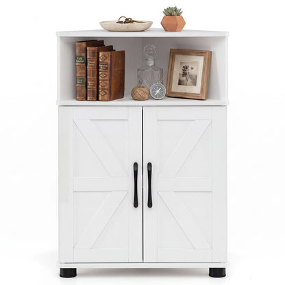 Farmhouse Bathroom Corner Storage Cabinet-White
