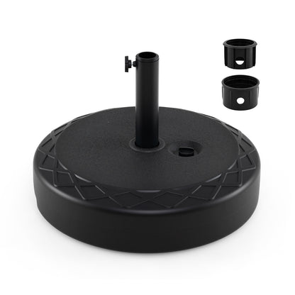 Fillable Umbrella Base 52 kg Heavy Duty Water/Sand Filled Round Market Umbrella Stand-Black