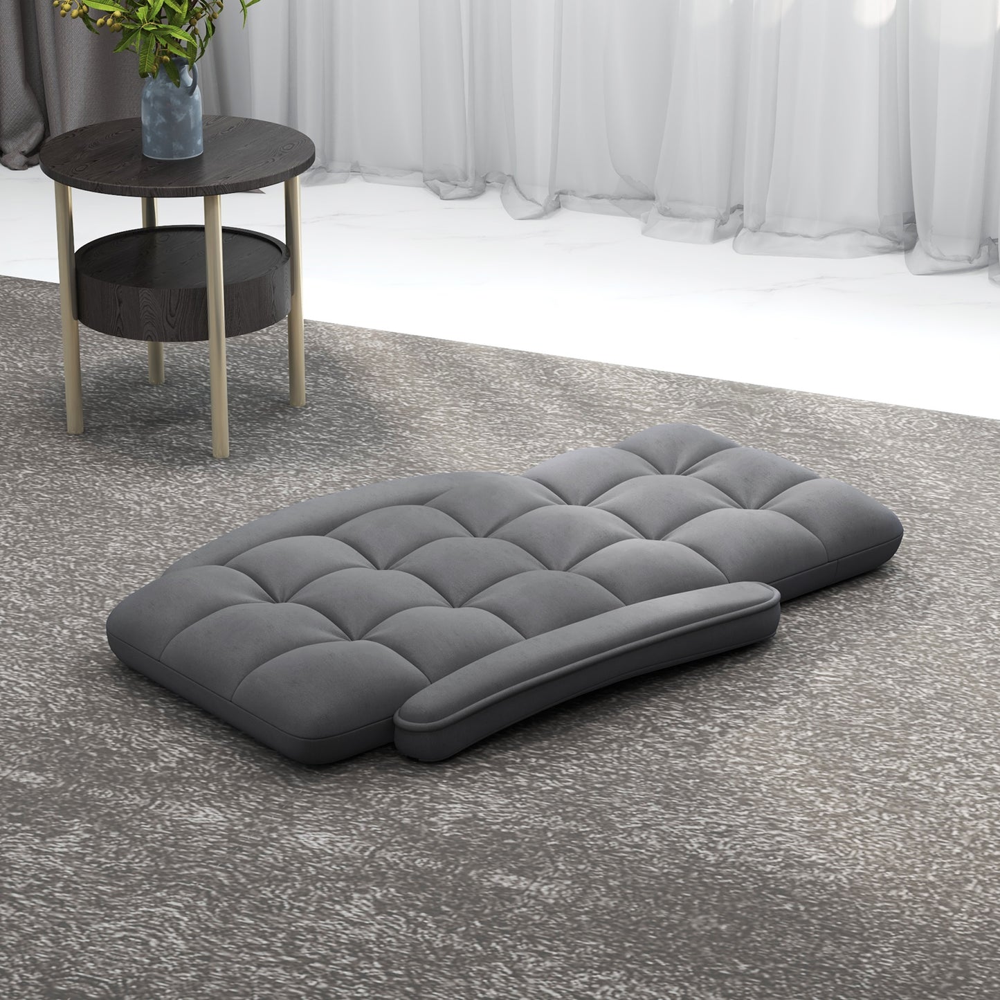 Floor Gaming Chair for Adults with Back Support and Adjustable 6-Position-Grey