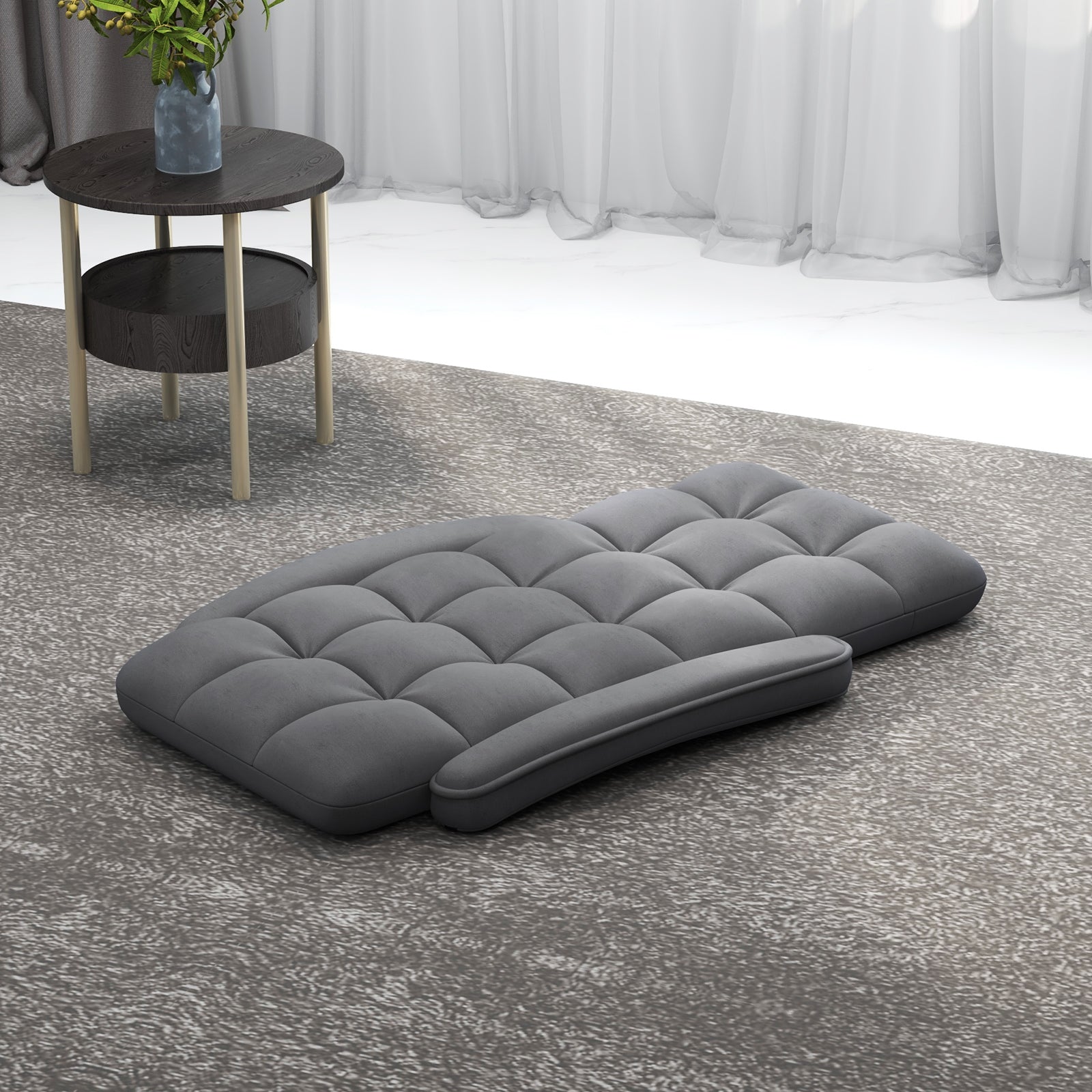 Floor Gaming Chair for Adults with Back Support and Adjustable 6-Position-Grey