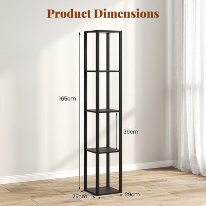 Floor Lamp with Shelves and 3-Way Dimmable LED Lights
