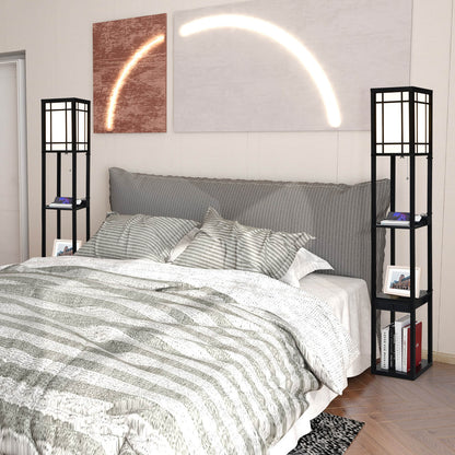 3-Layers Tall Free-standing Light with 2 USB Charging Ports