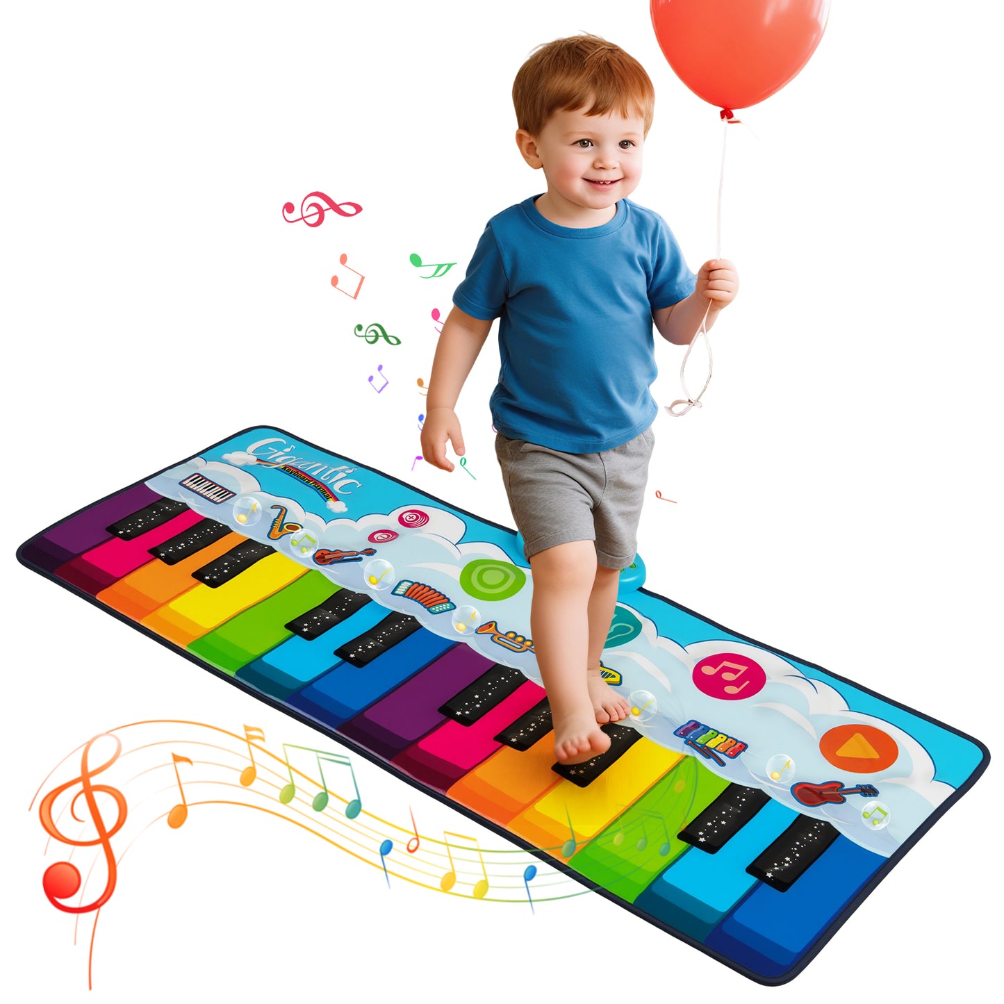 Floor Piano Dance Mat  with 8 Instrument Sounds and Built-in Music-S