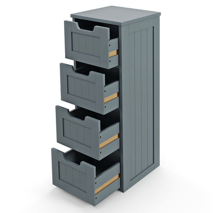 Floor Storage Cabinet Freestanding Bathroom Cabinet with 4 Drawers-Grey