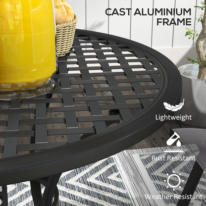 Outsunny Round Aluminium Table, with â50mm Parasol Hole