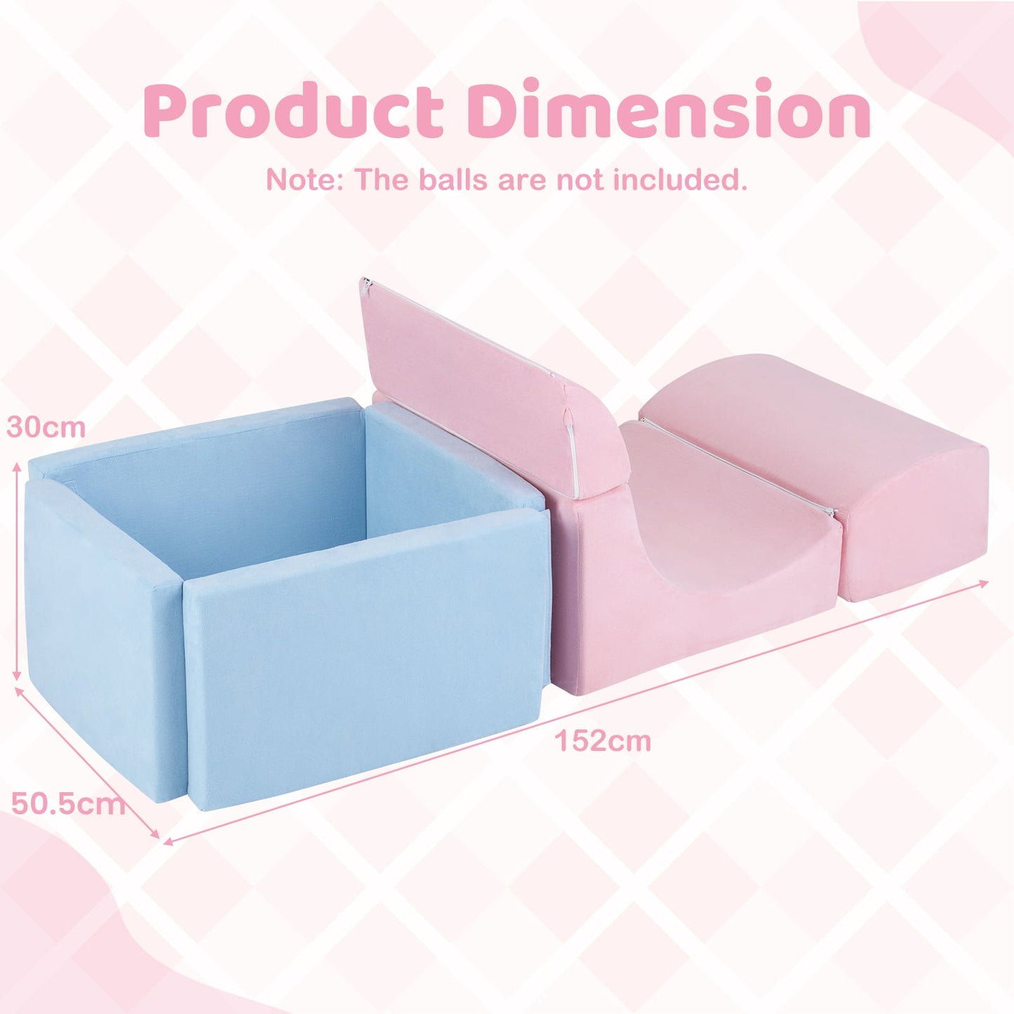 Foam Climbing Blocks for Toddlers Kids Soft Play Set with Ball Pit and Suede Covers Children Indoor-Colorful
