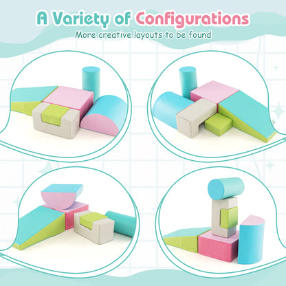 Foam Climbing Blocks with PU Cover for Toddlers 1-3-Green