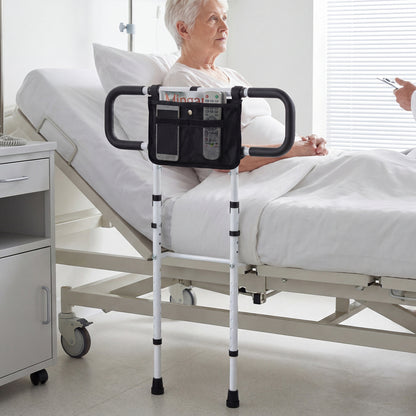 Foldable Bed Rail for Seniors Bed Rail for Elderly Adults Safety with Adjustable Width and Height-White