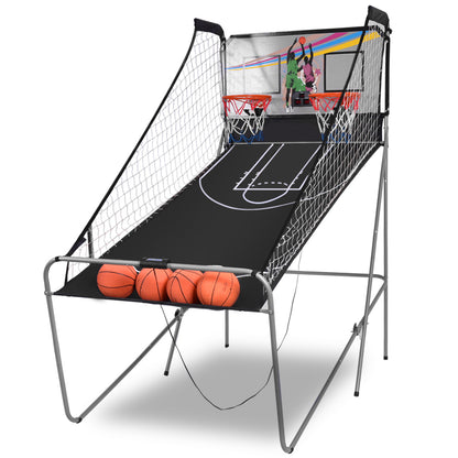 Foldable Basketball Arcade Game 2 Player Shooting Game-Grey