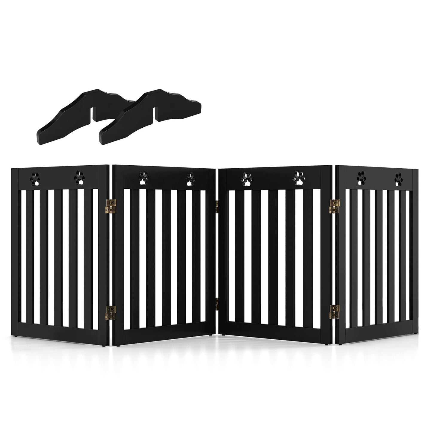 4 Panels Folding Pet Gate-Brown