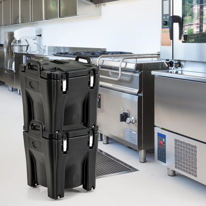 30L Portable Food Warmer with Stainless Steel Barrel for Catering Banquets Parties Camping-Black