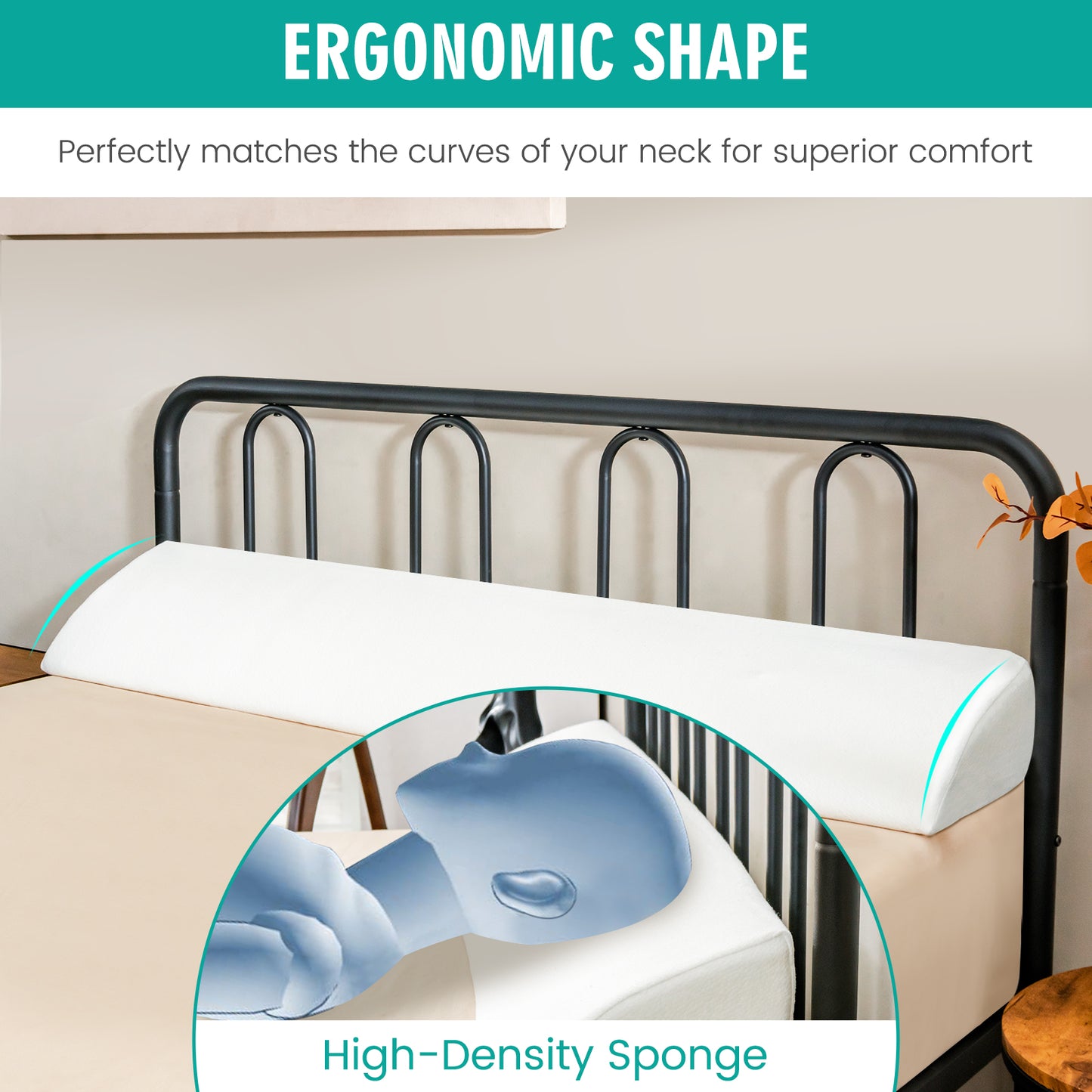 Full/Queen Size Bed Wedge Pillow with Side Pocket-Full size