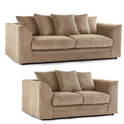 Oxford Scatter Back Full Jumbo Cord Sofa Set – Cream and Other Colours