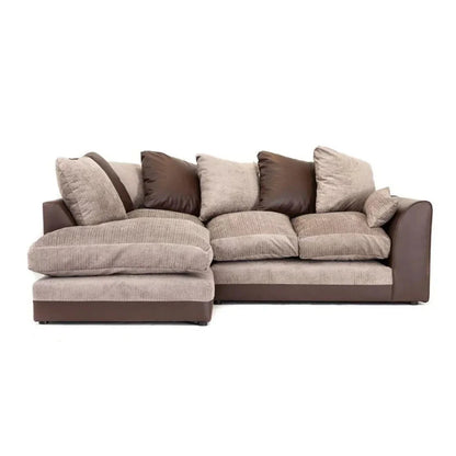 Dylan Chenille Fabric 3 Seater Sofa - Black Grey or Brown Beige