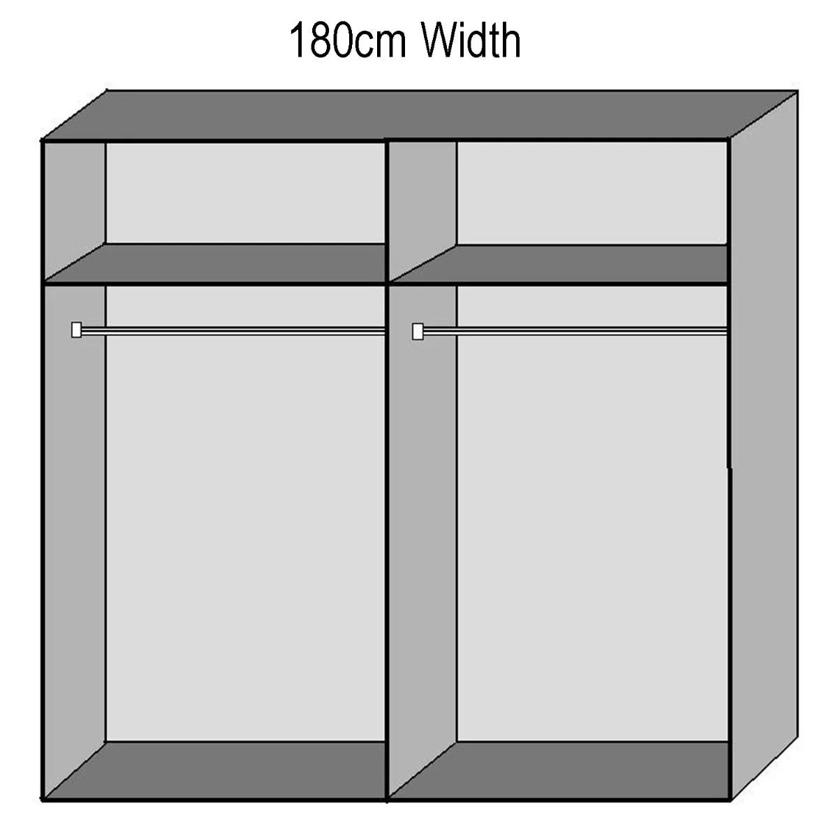 Sliding Wardrobe ANDORRA 2 Door Wardrobe Graphite and Oak 180cm