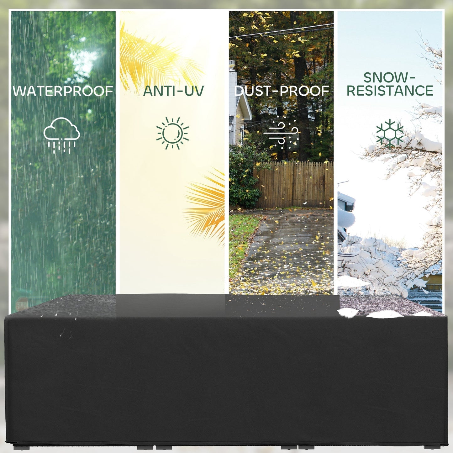 Outsunny 155 x 222cm Waterproof Furniture Cover - Black
