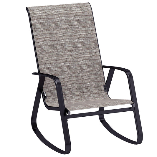 Outsunny Rocking Garden Chair - Light Brown