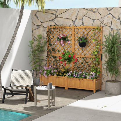 Raised Garden Bed with Diamond Shaped Trellis-Orange