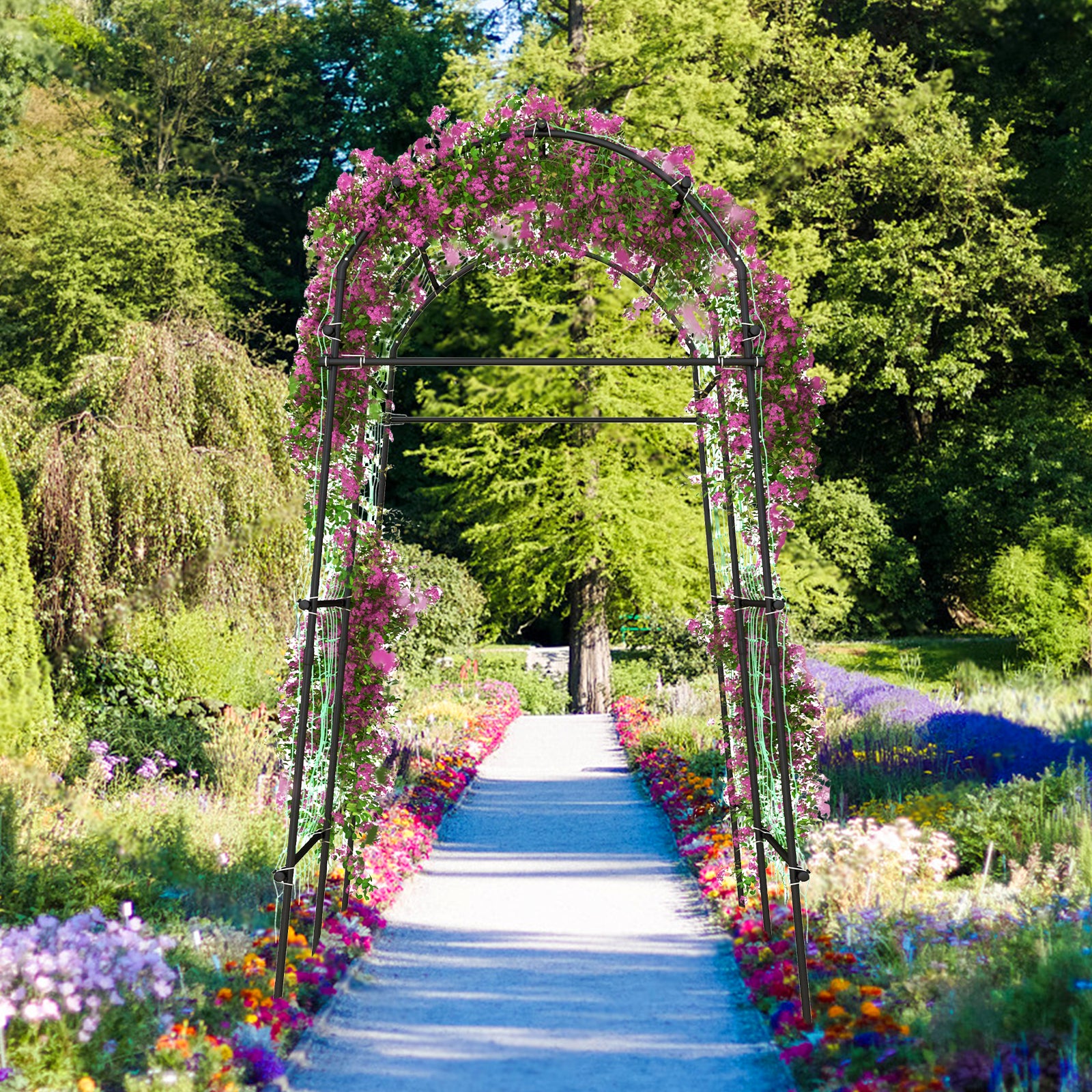 Garden Arch Trellis with PE Coated Metal Structure for Climbing Plants