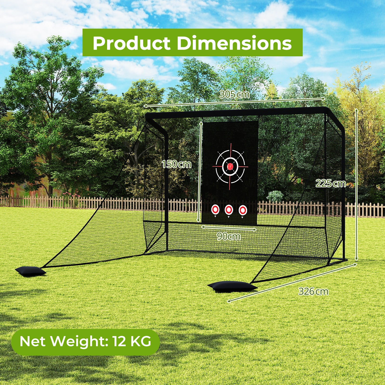 Golf Practice Hitting Net Golf Cage with Dual Side Barriers
