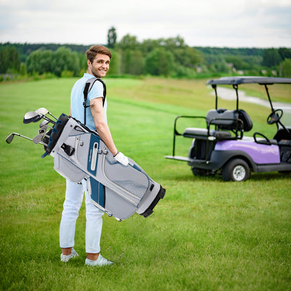 Golf Cart Bag Molded Lock Top Golf Bag with 14-Way Full Length Dividers-Navy