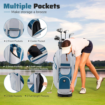 Golf Cart Bag Molded Lock Top Golf Bag with 14-Way Full Length Dividers-Navy