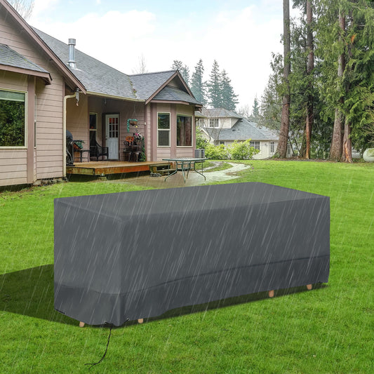 Outsunny Rectangular Patio Garden Furniture Cover Waterproof for 3 Seater Sofa Bistro Set, UV Resistant Protection 600D Oxford Fabric Rattan Lounge Clean Cover, 190 x 72 x 76cm, Grey