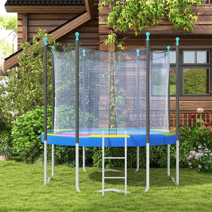 SPORTNOW 12FT Trampoline Spring Cover, Plastic Trampoline Pad Replacement with Elastic Cord, Waterproof, UV Resistant and Tear-Resistant, Multi-Coloured