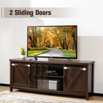 TV Stand with Sliding Barn Doors for TVs up to 65 Inches