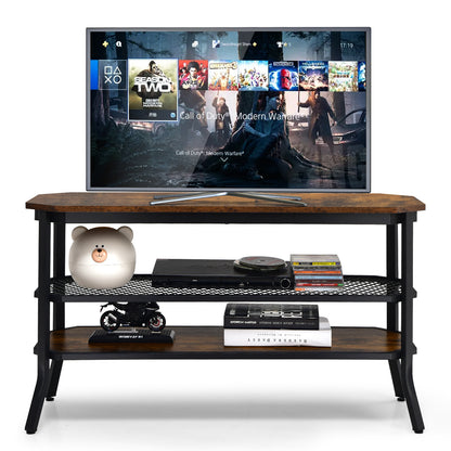 Industrial TV Stand for TVs up to 46 Inch-Rustic Brown