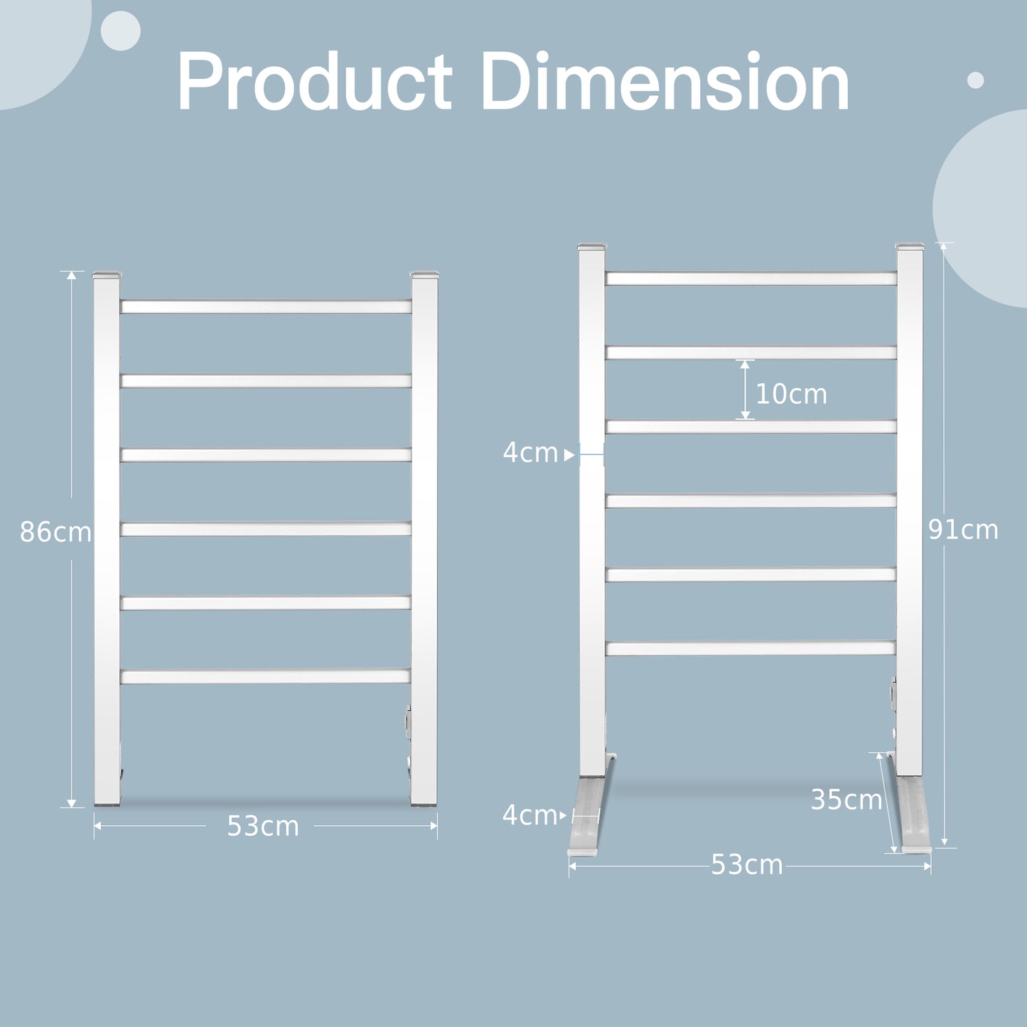 2-in-1 Electric Towel Warmer with 6 Bars
