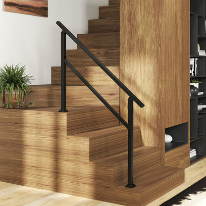 Handrail for Outdoor Steps Fits 0-2/3/4/5/6 Steps with Flexible Angle Adjustment-4 step