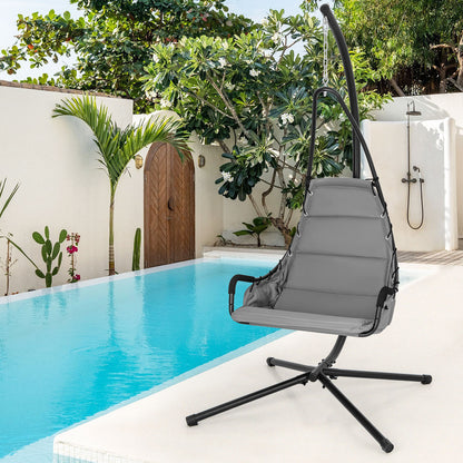 Hammock Swing Chair with Extra Large Padded Seat-Grey