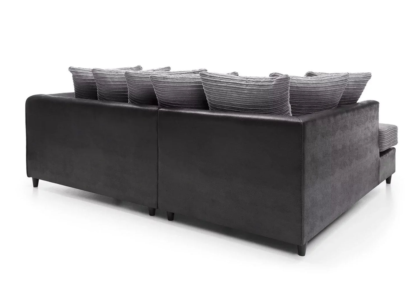 Spencer Cord Fabric Corner Sofa - Left Arm Black