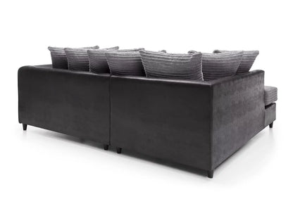 Spencer Cord Fabric Corner Sofa - Left Arm Black